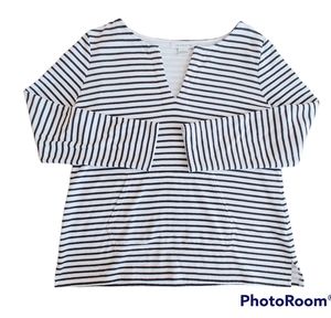 Liz Claiborne Nautical Striped Cotton Pullover Sz Lg